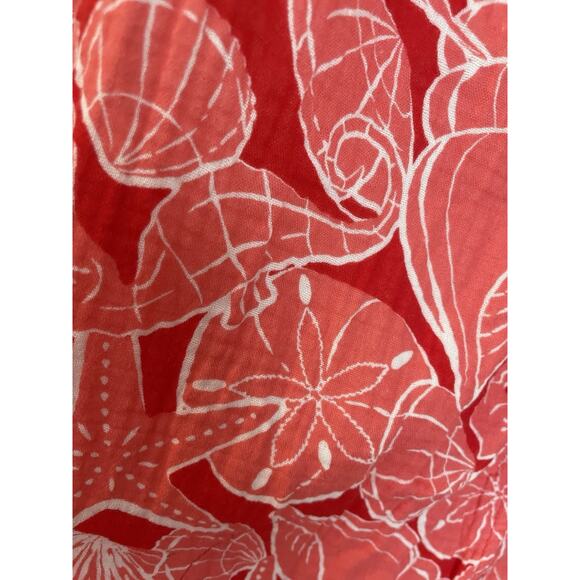 D & Co Beach Shirt Dress XL Linen Blend Tropical Beach Gauzy Lagenlook Mature - Picture 5 of 11